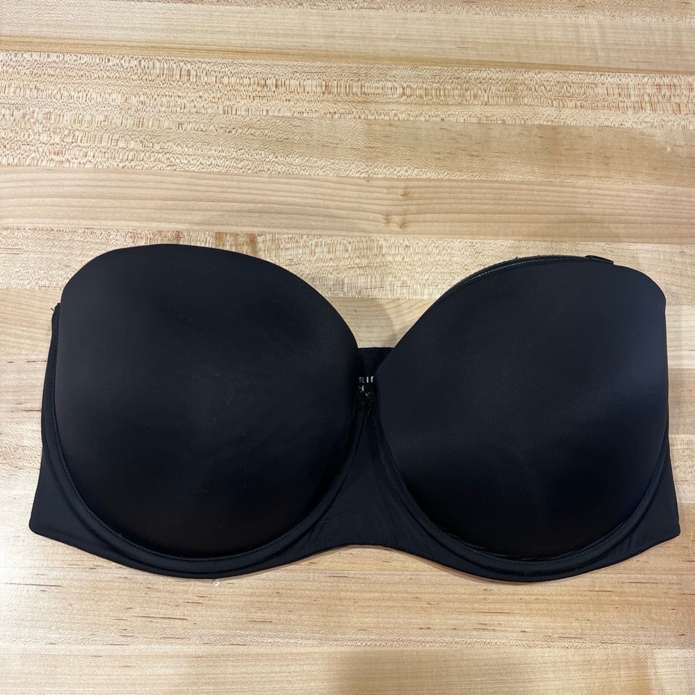 Torrid Curve Strapless Push-up Bra Black Underwire, Size 40H